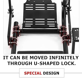 Hottoby Racing Cockpit with TV Stand &Black Seat Fit for Logitech,Thrustmaster,Fanatec,G25,G920,T500,Wheel Shifter Pedals NOT Included