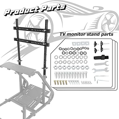 Hottoby  Racing Simulator Cockpit Monitor Mount fit for Logitech G923 G29 G920 Wheel Frame, Compatible with Xbox One, PC, Excluding Steering Wheel, Shift Lever, Pedals, Seat and Racing Frame