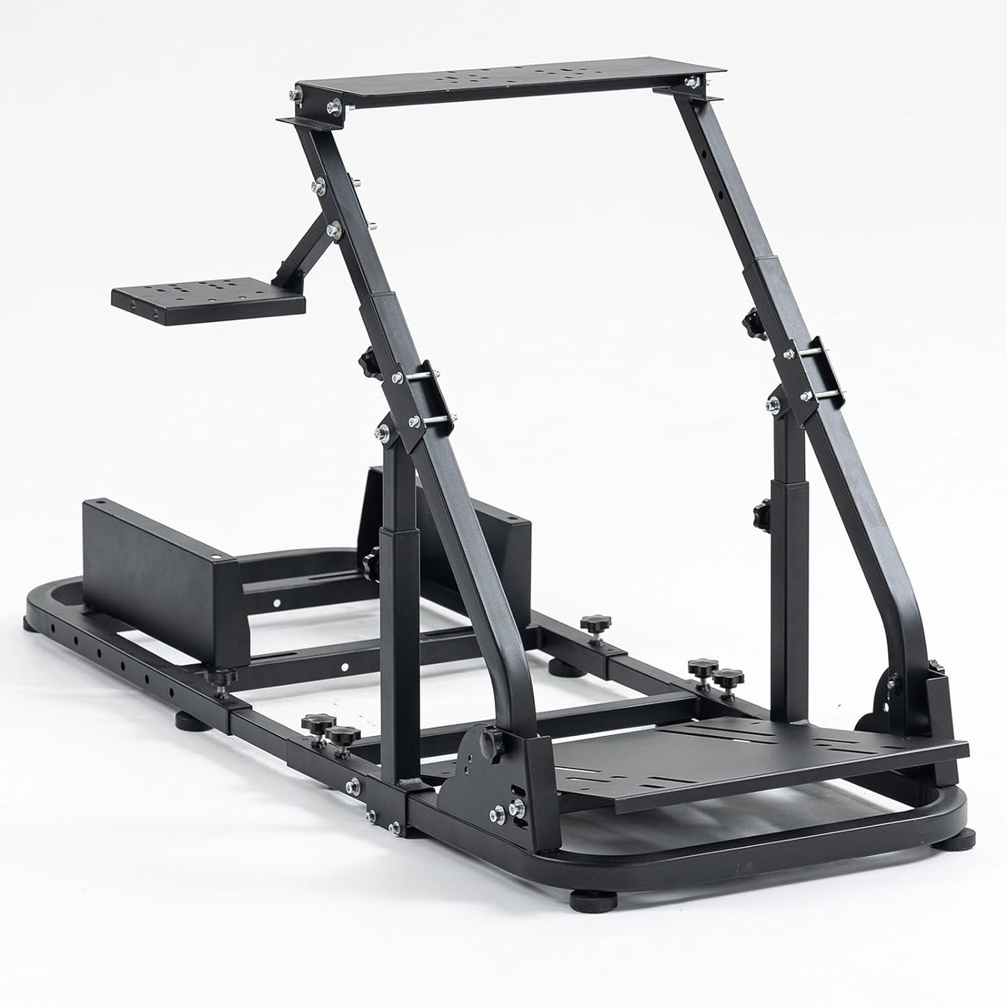 Racing Simulator Cockpit Stand Foldable&Reinforcement Bar Fit for Logitech/Thrustmaster G25,G27,G29,G920,G923&T300RS Multi-Angle Adjustment Sim Cockpit,No Steering Wheel,HandBrake,Pedals&Seat