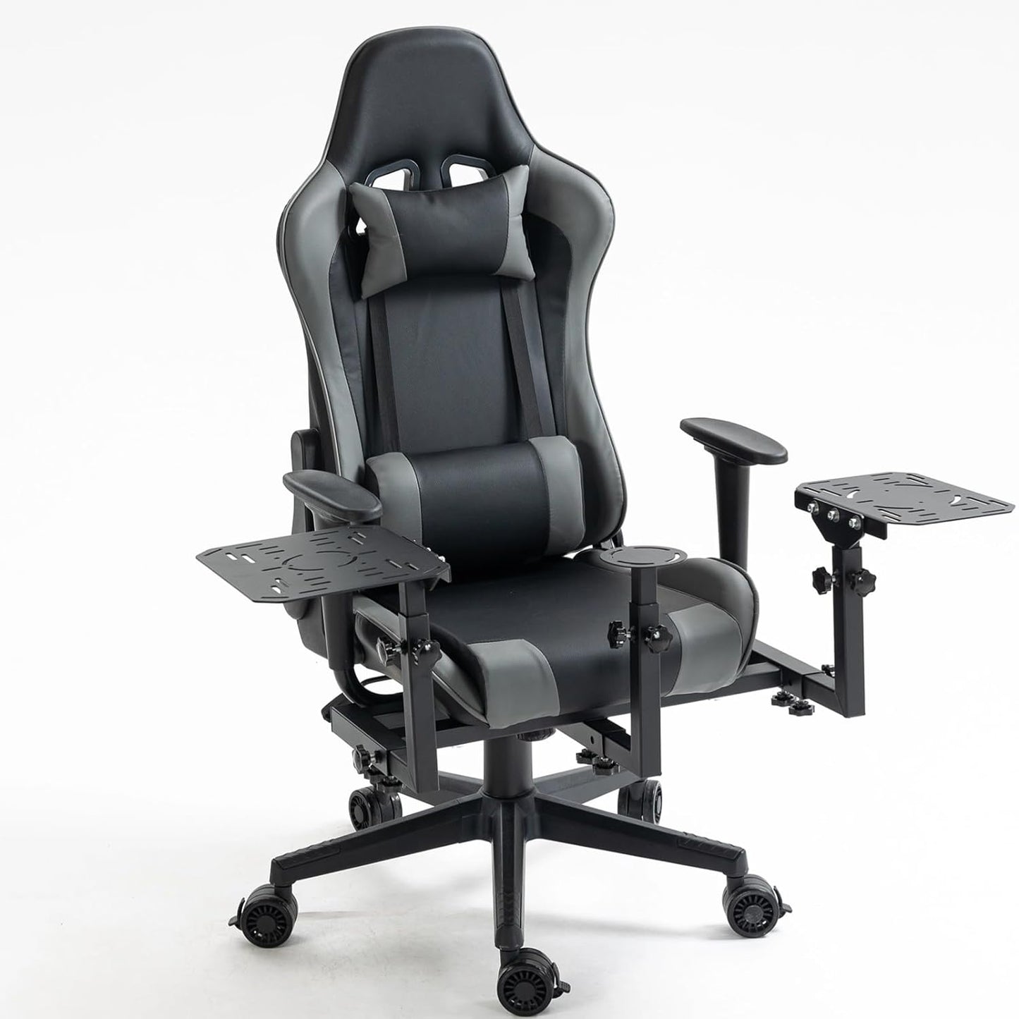 Flight Racing Simulator Cockpit with Seat Adjustable&Shifter Platform Upgrade Fit for Logitech/Thrustmaster/Hotas Warthog G29,G920,Multi-Function&Office Use,No Throttle,Joystick,Pedal