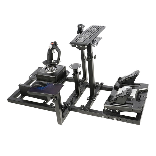 Adjustable Flight Racing Simulator Cockpit Shifter Platform Upgrade Fit for Logitech/Thrustmaster/Hotas Warthog G29,G920,X52 Multi-Function,No Wheel,Pedal,Handbrake, Throttle,Joystick,Seat