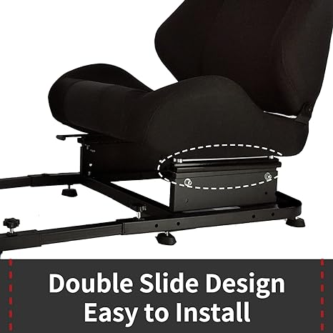 Hottoby Racing Seat with Adjustable Slide Adapt Racing Wheel Stand for Logitech G25 G27 G29 G920 Thrustmaster T80 T150 T300 T500 T300RS T500RS T-GT Racing Wheel Shifter and Pedals