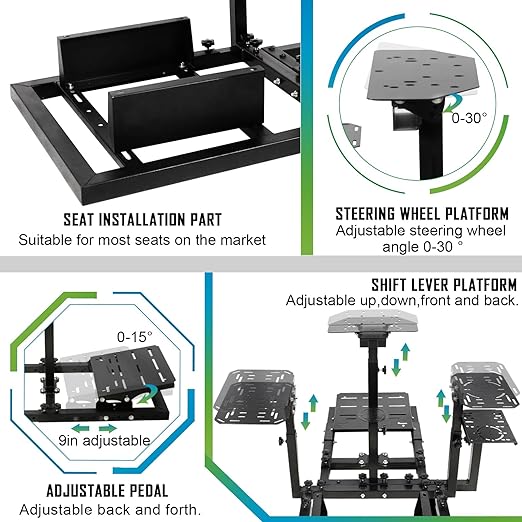 Hottoby Flight Racing Simulator Cockpit with Red Seat Adjustable&Shifter Platform Upgrade Fit for Logitech/Thrustmaster/Hotas Warthog G29,G920,X52,PXN Multi-Function&Stable