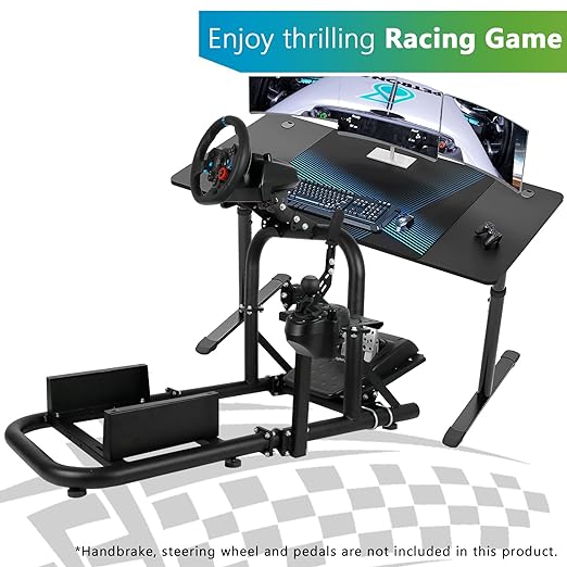 Hottoby Racing Simulator Cockpit 50mm Round Tube Driving Gaming Cockpit Fit for Logitech, Thrustmaster, Fanatec, PC, PS4, Xbox, Seat Pedal Wheel Not Included
