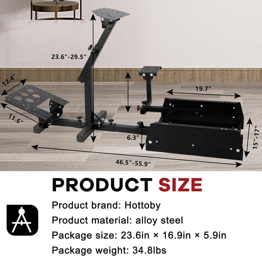 Driving Simulator Cockpit Racing Wheel Stand with Logitech G25 G27 G29 G920 Height Adjustable Gaming Fame Driving Gear Shifter Mount Wheel Shifter and Seat Not Included