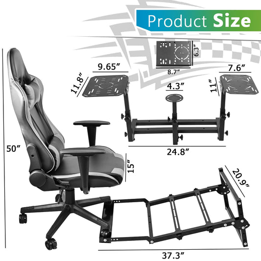 Adjustable Flight Racing Simulator Cockpit with Seat&Pedal Frame Fit for Logitech/Thrustmaster/Hotas Warthog G29,G920 Simple Storage&Multi-Function&Home&Office Use No Joystick,Shifter,Pedal