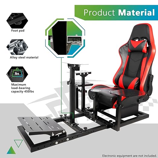 Hottoby Flight Racing Simulator Cockpit with Red Seat Adjustable&Shifter Platform Upgrade Fit for Logitech/Thrustmaster/Hotas Warthog G29,G920,X52,PXN Multi-Function&Stable