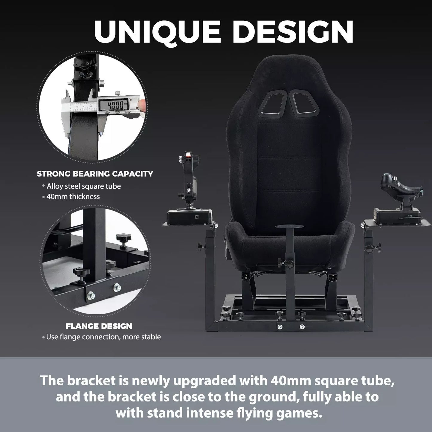 Hottoby Flight Game Sim Cockpit & Seat Fit Logitech Thrustmaster Hotas Warthog
