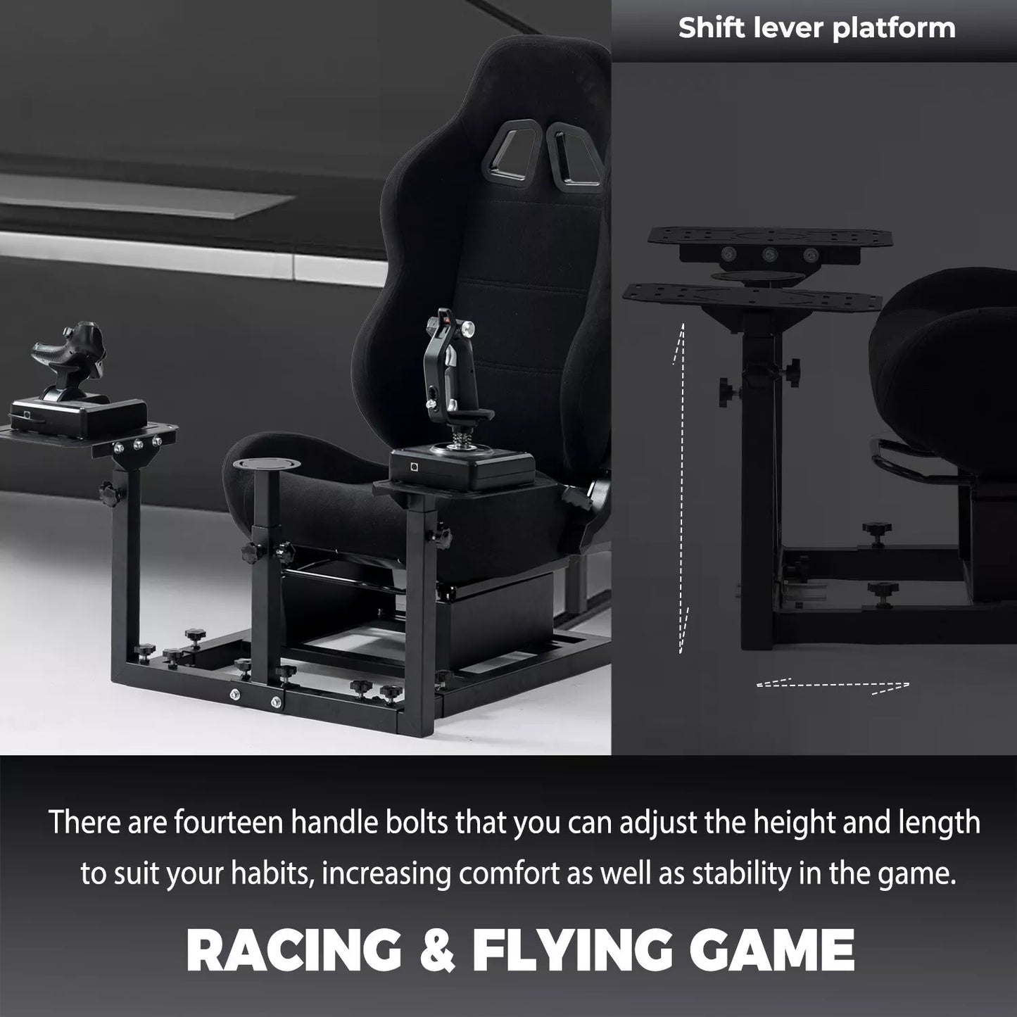 Hottoby Flight Game Sim Cockpit & Seat Fit Logitech Thrustmaster Hotas Warthog