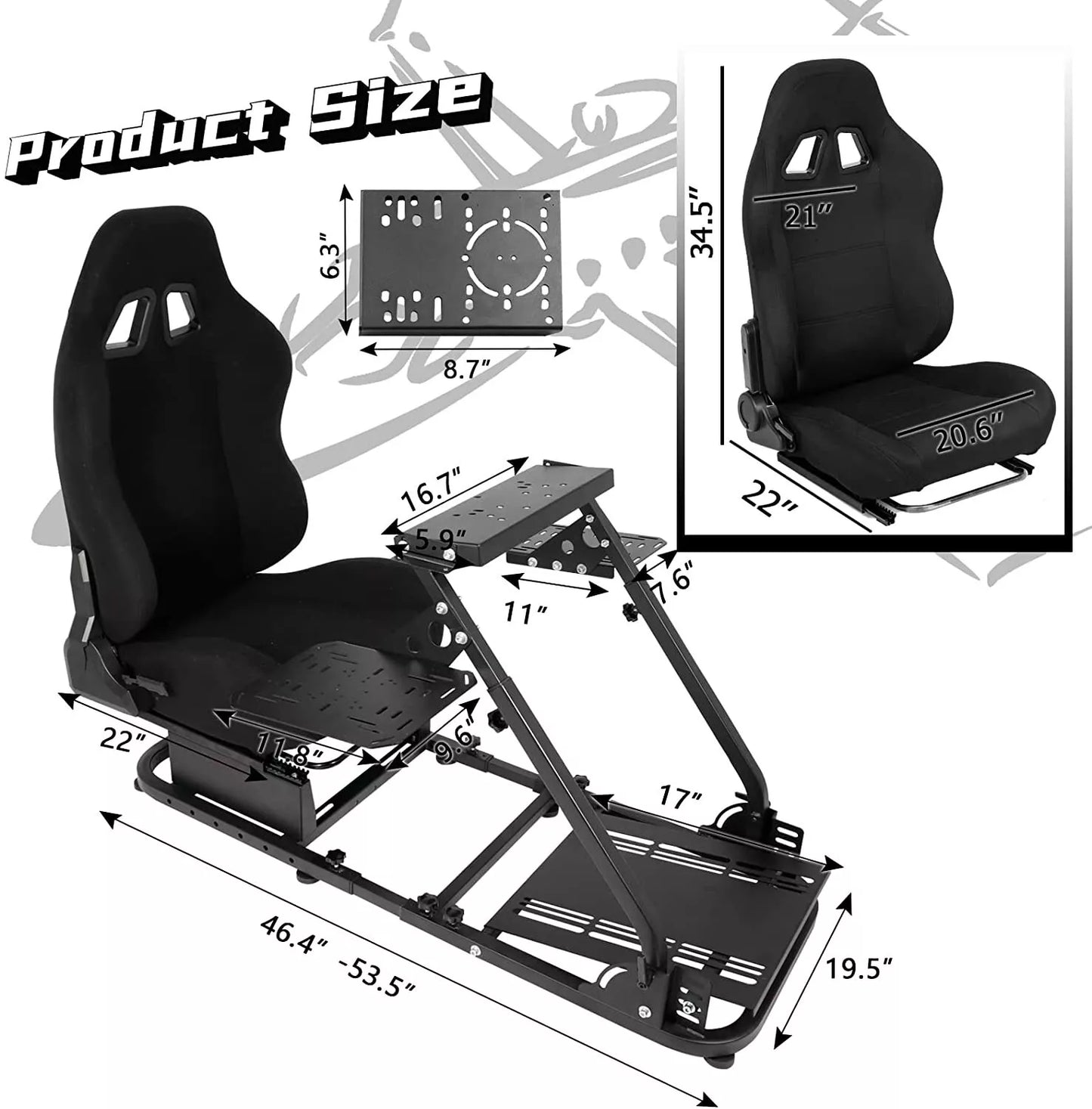 Hottoby Flight Simulator Cockpit with Seat fit for Logitech G29 X56 Thrustmaster