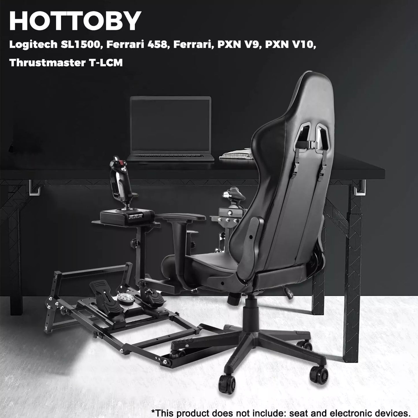 Hottoby Foldable Flight Racing Pedal Stand fit for Logitech Thrustmaster Fanatec