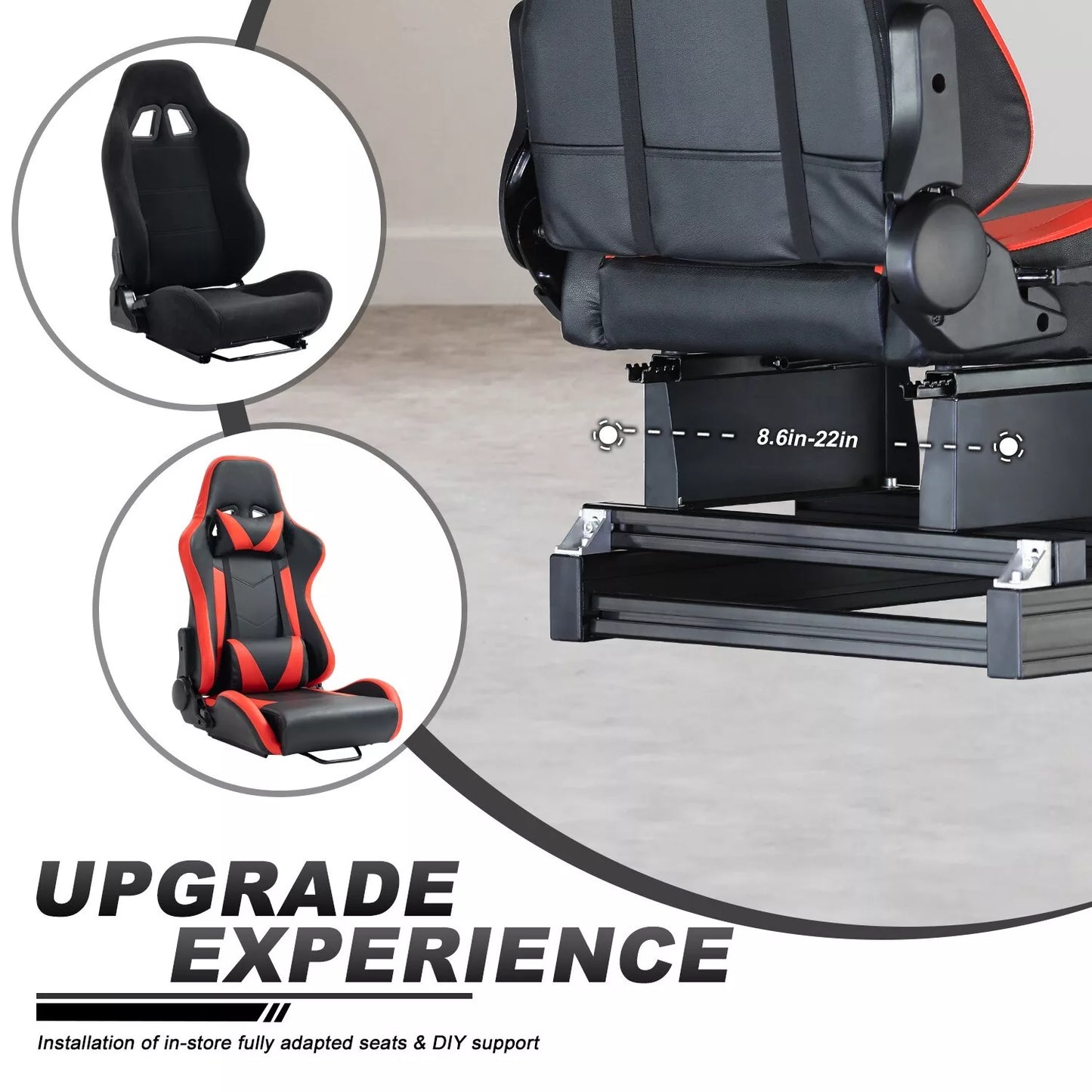 Hottoby F1 Aluminum Racing Simulator Cockpit with Seat Fit Logitech G923 G920