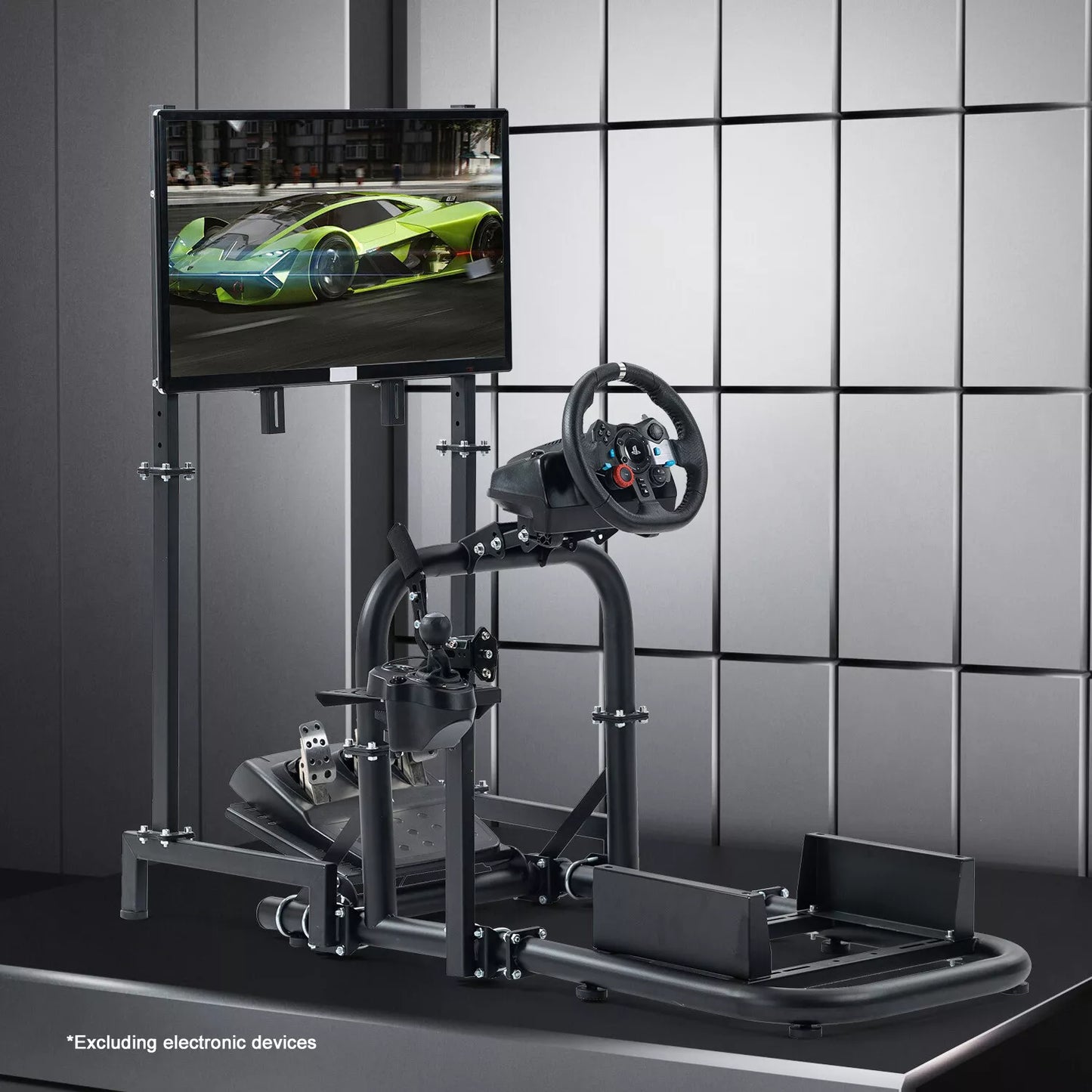 Hottoby Racing Simulator Cockpit with Monitor Stand Fit Logitech G920 Fanatec