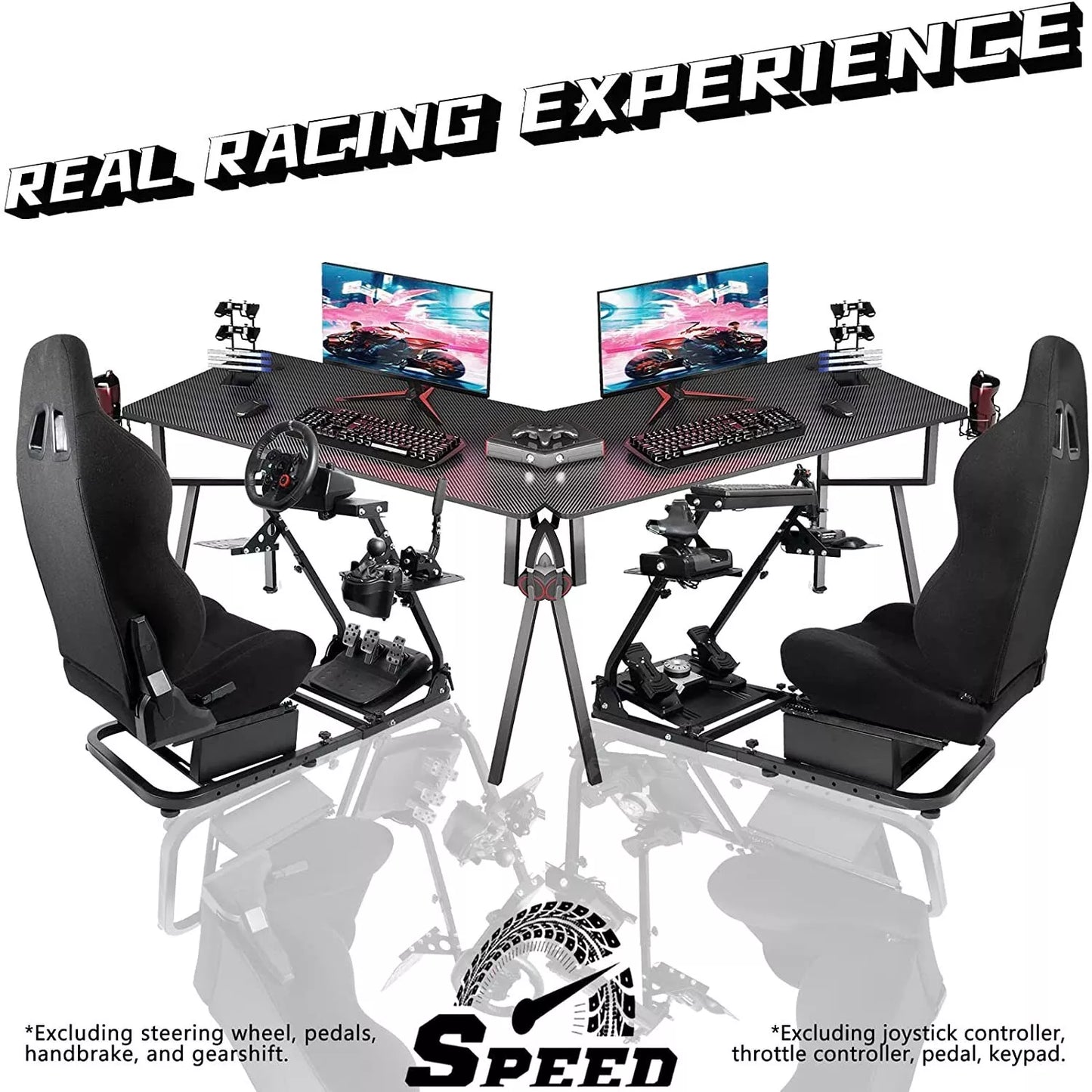 Hottoby Flight Simulator Cockpit with Seat fit for Logitech G29 X56 Thrustmaster