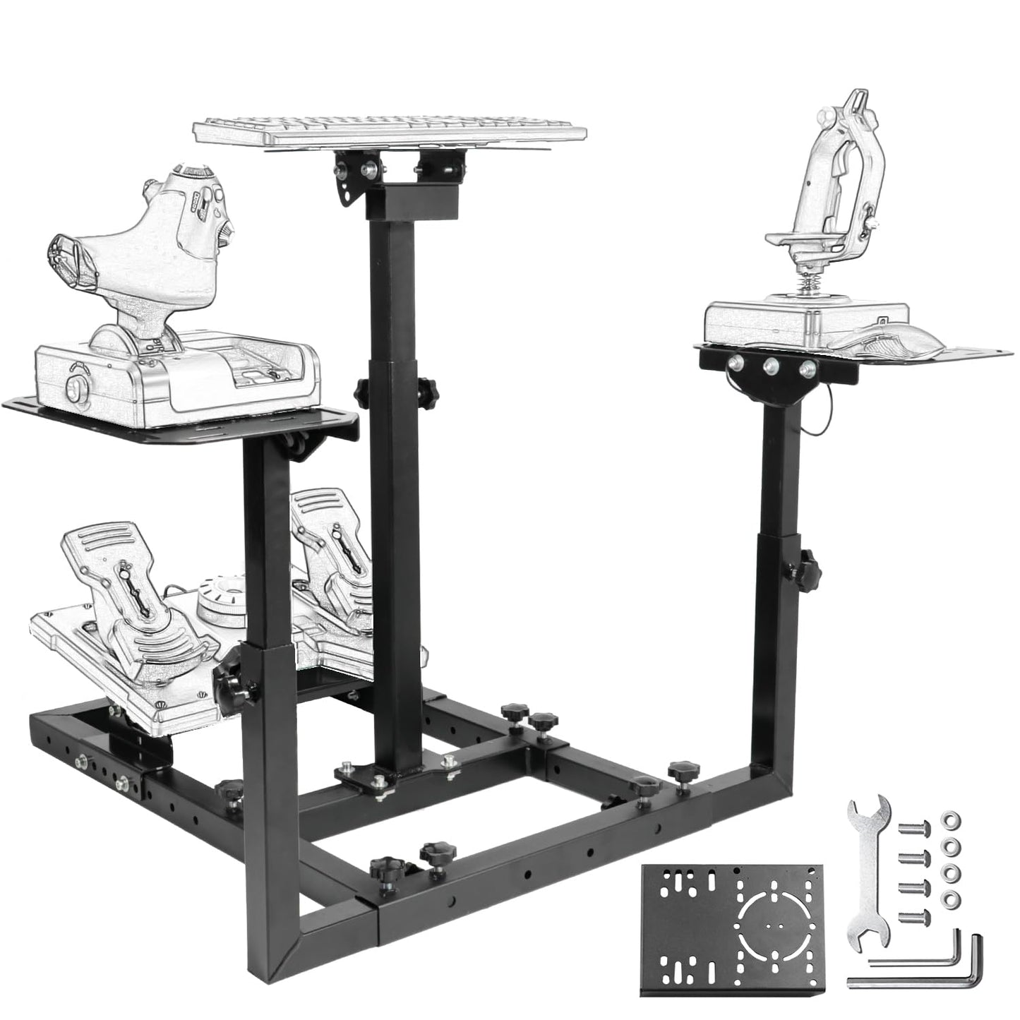 Flight Racing Simulator Cockpit Game Stand Fit for Thrustmaster HOTAS Warthog,Logitech G29 G920 G923, Not Included Wheels,Pedals,Throttle,Joystick