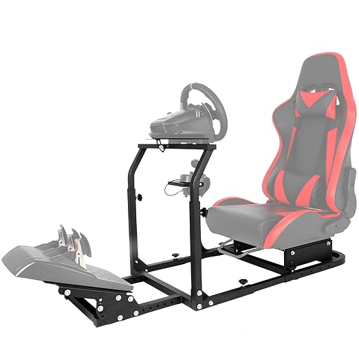 Hottoby G923 Racing Simulator Cockpit Stability Upgrade&Multi-level Adjustment Fit for Logitech/Thrustmaster G25,G29,G920 Gaming Steering Wheel Stand,No Handbrake,Pedals,Steering Wheel,Seat