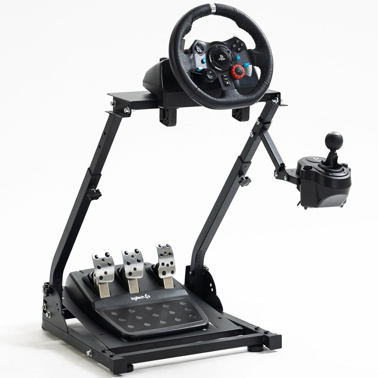 Racing Steering Wheel Stand Foldable&Multi-level Adjustable Fit for Logitech/Thrustmaster G25,G27,G29,G920,G923&T150,T248,T300 Easy Storage&Install Gaming Simulator Cockpit,No Wheel&Pedals