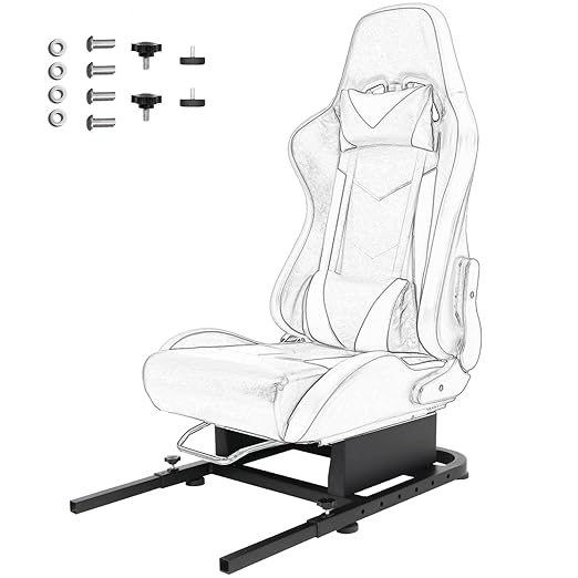 Hottoby Rear Seat Stand Racing Wheel Frame Parts/Accessories Mounting Seat Installable Most Chair Stand Simulator Cockpit Wheel & Pedals Not Included