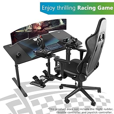 Hottoby Flight Racing Simulator Cockpit with Seat Adjustable&Shifter Platform Upgrade Fit for Logitech/Thrustmaster/Hotas Warthog G29,G920,Multi-Function&Office Use,No Throttle,Joystick,Pedal