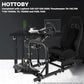 Hottoby Racing Driving Simulator Cockpit with BlackSeat Stability Upgrade Fit for Logitech/Thrustmaster/Fanatec G27,G29,G920,G923,T300RS &CSL-DD Wheel Frame,No Steering Wheel,Pedal,Handbrake