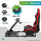 Foldable Racing Simulator Cockpit Stand with Red Seat Fit for Logitech/Thrustmaster G25,G27,G29,G920,G923&T300RS,TX,T80,Multi-Angle Adjustment Sim Cockpit,No Steering Wheel,HandBrake,Pedals