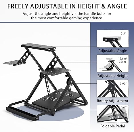 Hottoby Flight Controller Stand X-Shaped Structure Fixed Chair Mount Fits for Thrustmaster/Logitech T16000M FCS/X56/X52/X52 Pro/T-Flight Hotas Not Including Gaming Device