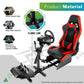 Racing Simulator Cockpit with Red Seat Multi-level Adjustment Fit for Logitech/Thrustmaster/Fanatec G29,G920,G923&T300RS&CSL-DD One-Piece Cockpit,Wheel,Handbrake and Pedals Not Included Brand: Generic