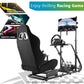 Adjustable Driving Racing Cockpit with Seat Monitor Frame Fit for Logitech/Thrustmaster/Fanatec G920 G923 G29 T80,Frame Double Arm Reinforcement,No Steering Wheel,Pedal,Handbrake,Display