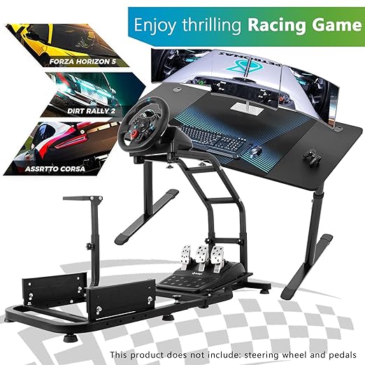 Hottoby Racing Simulator Cockpit Pro Support with V2 Stand Up Steering Driving Wheel Stand Fit for G29, G27 and G25 Without Wheel, Pedals and Seat